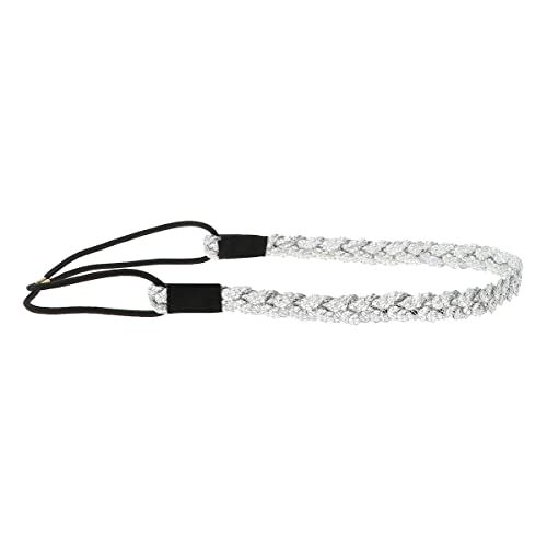Diadema para el pelo con lentejuelas plateadas para, Diadema elástica de tamaño único - Image 2