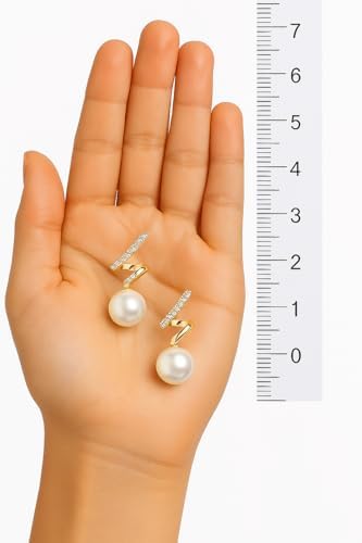 Altın Kaplama İnci Küpe – Zirkon Taşlı, Zarif ve Modern Tasarım, Kadınlar için Şık Takı, Hediye Seçeneği, Günlük ve Özel Gün Kullanımı için Küpe - Görsel 5