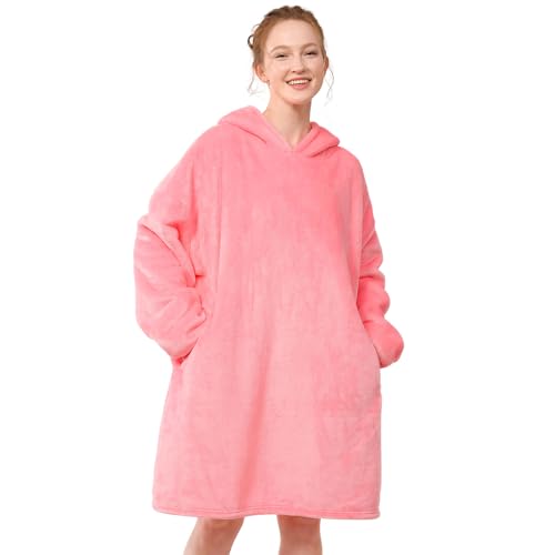 LetsFunny Blanket Hoodie,Oversized Wearable Sherpa Fleece Blanket Sweatshirt,Super Soft Warm