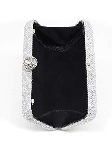 Bolsa De Mão Clutch Brilhante Festa Alça Removível (Cinza)