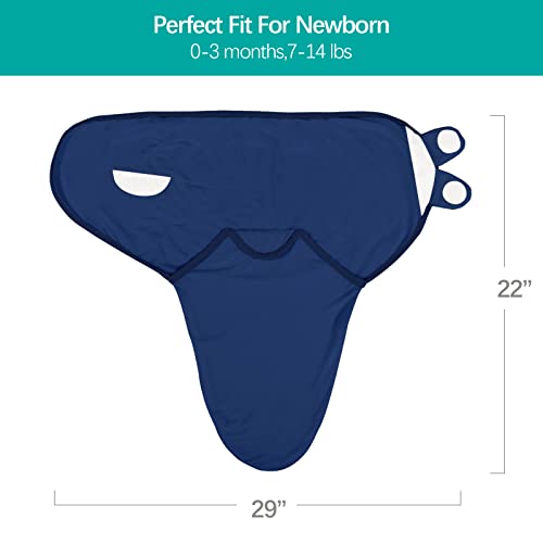 Image of Biloban Baby Swaddles 0-3 Months for Boy Girls, Baby Swaddle | Newborn Swaddle, Cotton Swaddle Blanket, Newborn Essentials, Grey & Navy, 2 Pack