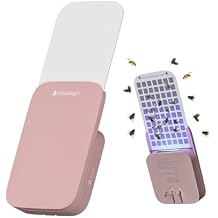 Mosalogic Fly Insect Trap Plug-in Fruit Flies Killer Gnat Trapper Moth Catcher Fly Trapper UV Attractant Catcher for 400 Sq Ft of Protection Pink-1PACK