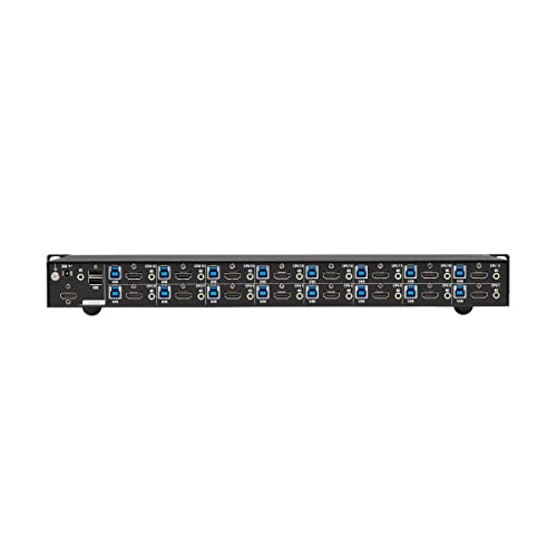Image of Tripp Lite 16-Port 4K HDMI KVM Switch, 2 USB 3.2 Peripheral Sharing for Keyboard & Mouse, 4K @ 60 Hz - Windows, Mac and Linux Compatible - 1U Rack-Mount, 3-Year Warranty (B024-H4U16)