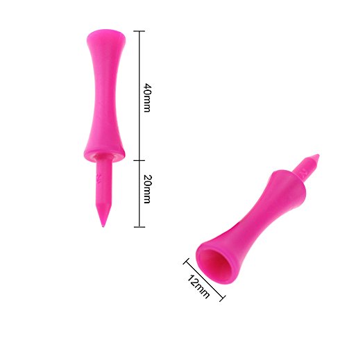 Crestgolf-Golf-Tees-Plastic-Castle-tee-Step-Down-Value-50-Pack-2-3-4inch-Set-Control-de-Altura-Profesional-para-Practicar-Color-Rosa