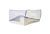Computer Dust Solutions Printer Dust Cover, Covers Inkjet or Laser Printers, Silky Smooth Antistatic Vinyl, Translucent Coconut Cream Color with Blue Trim, Several Sizes Available, (18W x8H x16D)