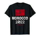 Marokko Fußball Marokkanisches Fußball Retro 2022 Trikot T-Shirt