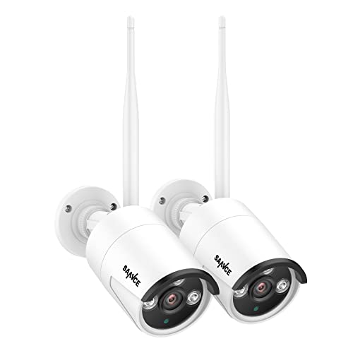SANNCE Telecamera IP WiFi per Sistema di Sicurezza di Sorveglianza 3MP 2 Fotocamera Wireless IP66 Impermeabile Esterna Rilevamento del Movimento