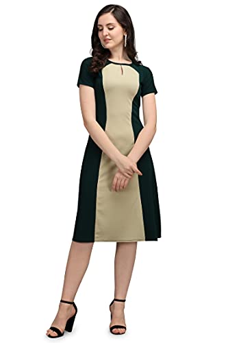 Image of PURVAJA Women's Fit & Flare Knee-Length Dress