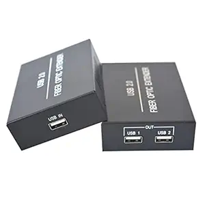 Wekuant USB2.0 Extender Over Fiber Optic 20Km, USB to Fiber converters,1 in 2 Out, Singlemode up to 20Km(12.4mi) for U Disk USB Cameras Printer Scanner and More, A Set