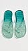 Melissa Women's Beachwear Jelly Flip Flops, Green/Blue, 9 Medium US