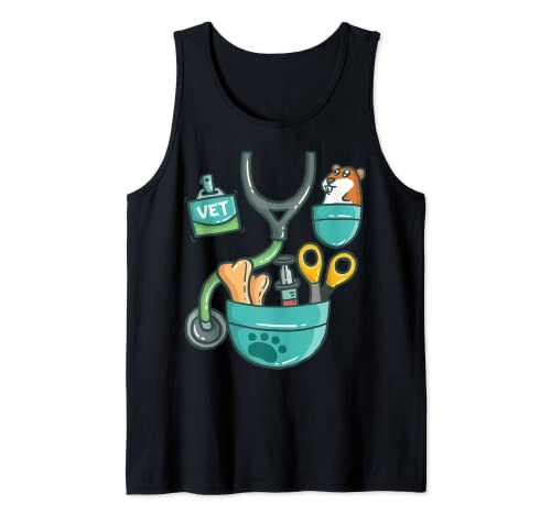 Veterinarian Halloween Costume Zoo Farm Animal Pet Doctor Camiseta sin Mangas