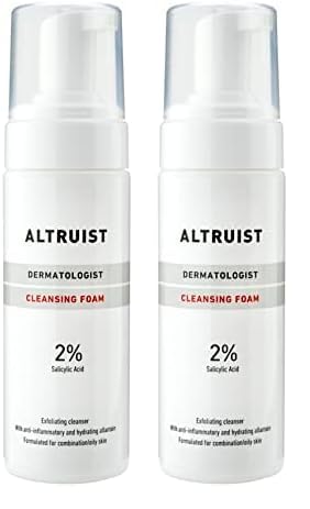 Altruist Dermatologist Cleansing Foam, 2% Salicyclic Acid - Exfoliating cleanser with anti-inflammatory and hydrating allantoin, formulated for combination/oily skin (Pack of 2)