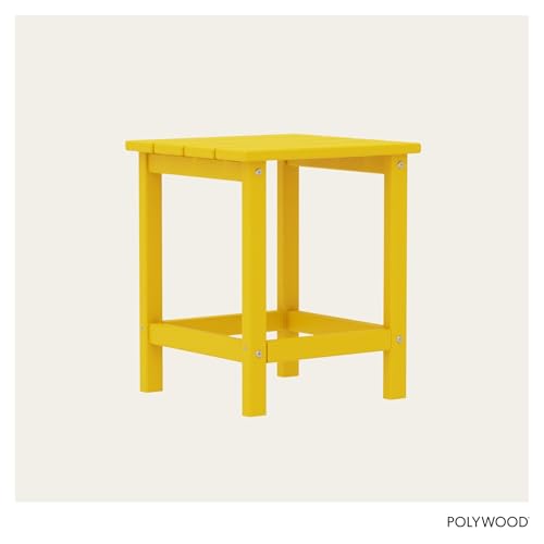 Image of POLYWOOD ECT18LE Long Island 18 inch Side Table, Lemon