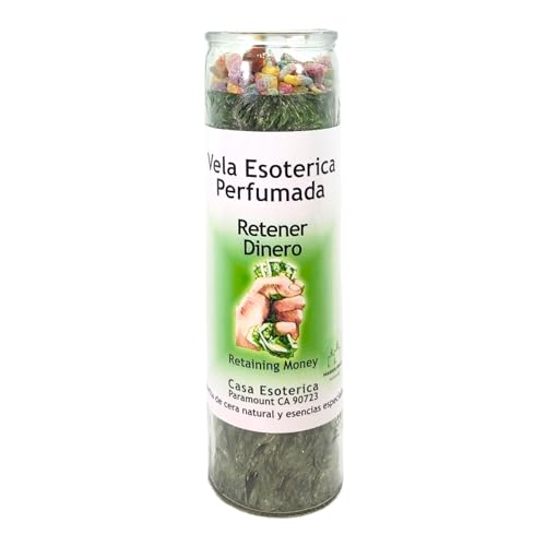 RETAINING Money-Palm Wax Spiritual Intention Spell Candle-[Green] | Vela CASA ESOTERICA PERFUMADA- (RETENER Dinero)