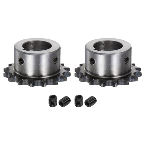 QUARKZMAN 2 Stück ISO/DIN 06B-1 Rollenkettenrad B-Typ, 22mm Bohrung, 3/8 Teilung, A3-Stahl Einzelstrang Rollenkettenrad gehärtet 16 Zähne