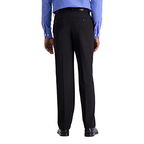 J.m. Haggar Men's Classic Fit Flat Front Solid Stretch Dress Pants, Black, 44W X 29L Us #TOP1