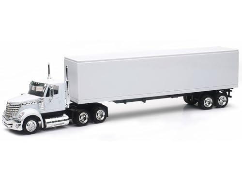 International Truck with Dry Goods Trailer White Long Haul Truckers Series 1/43 Diecast Model by New Ray SS-16663