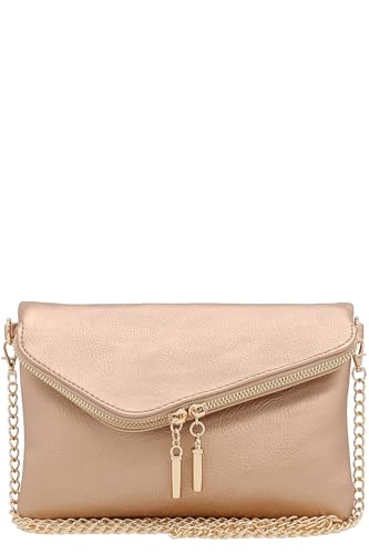 Image of FashionPuzzle Envelope Wristlet Clutch Crossbody Bag with Chain Strap