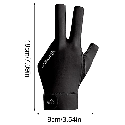gofidin 2 PCS Breathable Billiard Pool Gloves, Spandex Snooker Billiard Left Hand Three Fingers Snooker Billiard Glove Elasticity Billiard Training Gloves Accessories