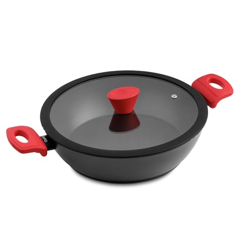 Cacerola baja CASTEY RED de aluminio 100% reciclado para cocinar guisos saludables en cocinas de inducción 2