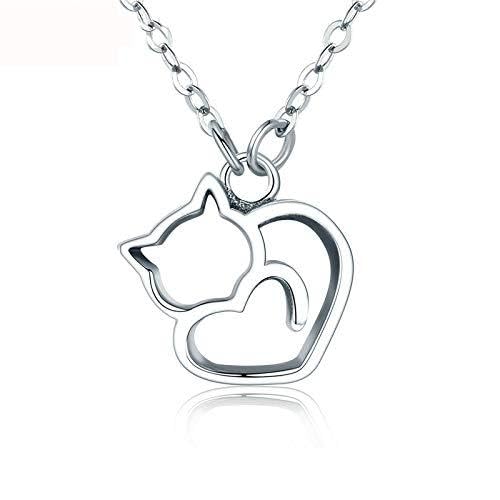 Collier argent Sterling 925 chat merveilleux idée cadeau femme