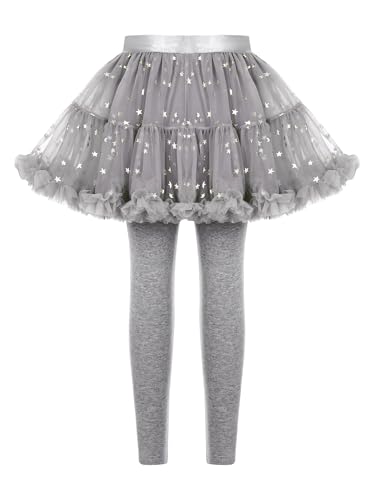 Little Girls Leggings with Skirt Shiny Sparkle Ruffle Tutu Skirt Pants Footless Leggings2