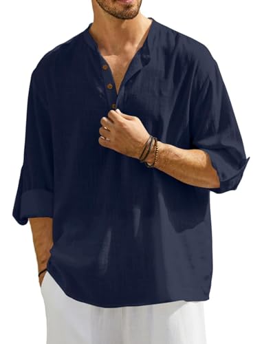 Image of Men's Solid Cotton Blend Regular Fit Mandarin /Chinese Collor Short Kurta for Men