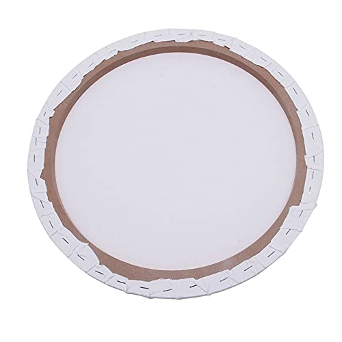 IBOWZ Toile de Peinture Coton Toile Calico Tissu pour Peinture Blanc Panneaux Vierges Rond Toile Conseil Cadre en Bois Art Artiste Peinture Artisanat