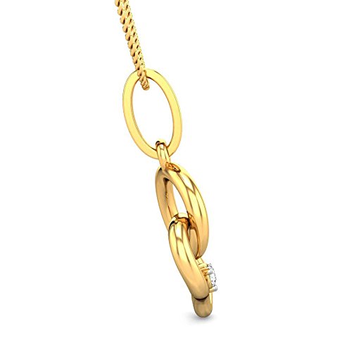 CANDERE - A KALYAN JEWELLERS COMPANY 14k (585) BIS Hallmark Yellow Gold and Diamond Pendant for Women - Image 5