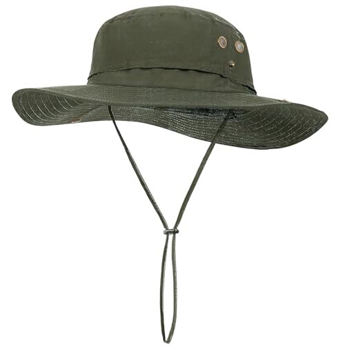 AYPOW Sombrero de Pescador Tallas Extra XL XXL Hombres, Gorras de Sol de Ala Ancha Ligero Transpirable Verano, Protección UV Gorro de Sol Impermeable Secado Rápido, Plegable Bucket Hat Sombrero Safari