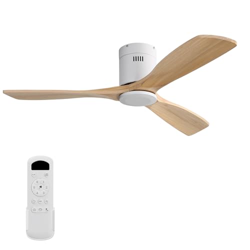 Image of Sofucor 52 Inch Low Profile Ceiling Fans No Light, Flush Mount