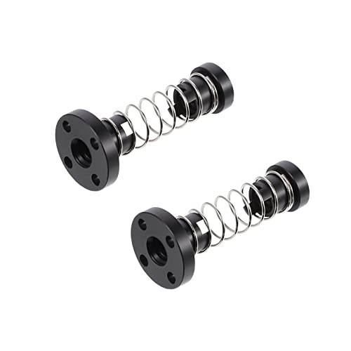 FUNOMOCYA 2pcs Nut Screw Backlash Leadscrew DIY CNC Parts Pom Anti- Backlash Anti Backlash Spring T8 Screw Stainless Threaded Rod Accessories for T8 Lead Screw Pogo See Black