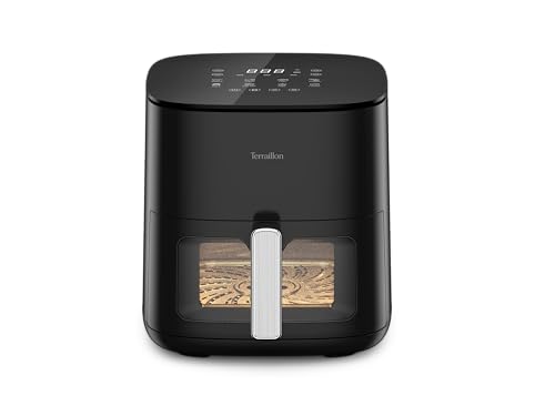 TERRAILLON – COOK&FRY XL 7L – Freidora sin aceite-freidora de aire – 2300 W – Doble resistencia para una cocción homogénea, sin PFAS – 8 programas – 80 °C a 200 °C – Pantalla LED táctil