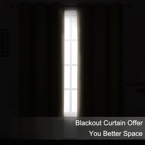 Image of LEMOMO Khaki Thermal Blackout Curtains /52 x 54 Inch /Set of 2 Panels Room Darkening Curtains for Bedroom