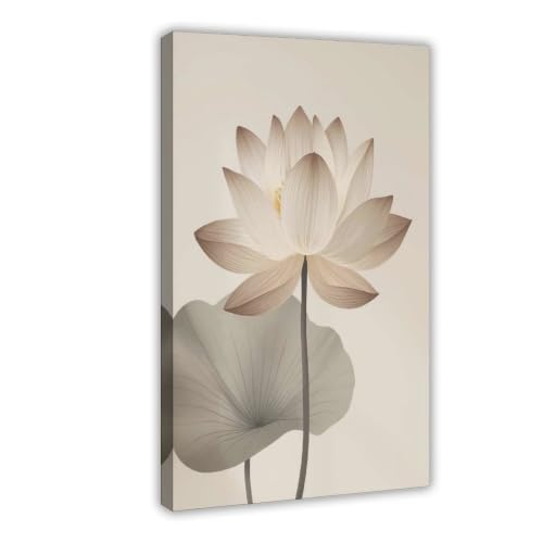 Toile florale nordique beige pour créer une ambiance zen dans votre chambre