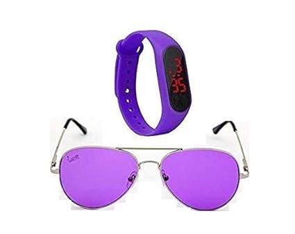 pass pass Purple LED Boys and Girls Watch and Sunglasses - Pack 2