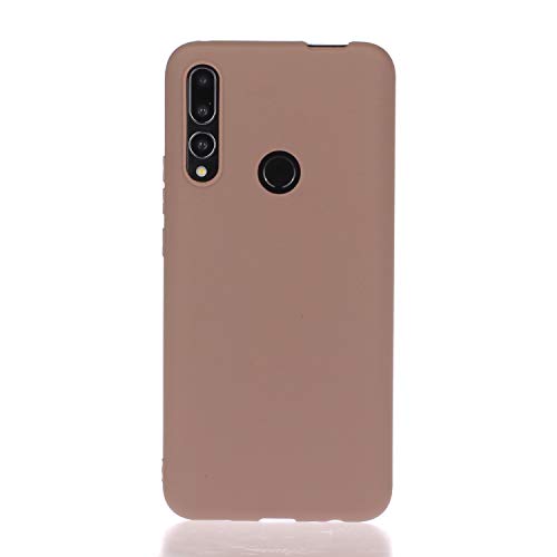 Nodigo Funda Compatible con Huawei P Smart Z / Y9 Prime 2019 Silicona Dibujos Motivo Color sólido Creativo Ultrafina Slim One Piece Carcasa Case Antigolpes TPU Bumper Kawaii Resistente Cover - Marrón