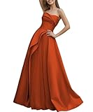 BRIGOW Trägerloses Korsett aus Satin, langes Heimkehrkleid, A-Linie, Brautkleider, Tüll, formelle...