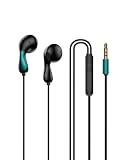 Fones de ouvido com fio de 3,5 mm com microfone, fones de ouvido intra-auriculares com controle de volume para chamadas de vídeos musicais, 1 pacote, verde para jogos