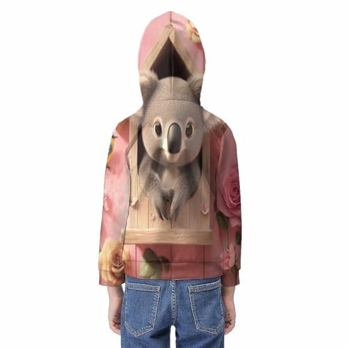 Sweat à capuche enfants pull graphique koala 3D vêtement adolescent 13-15 ans - 6