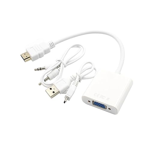 CIYODO to Adapter with Audio Support and USB Power Cable Video Converter for Computer Laptop and Tablet Compatible with Vga Monitors