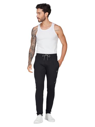 Image of Men's FlexFlow Trackpants - 4-Way Taiwan Stretch Fabric | Ultra-Soft, Heavy-Duty | Gym, Running, Lounge Wear with Zip Pockets