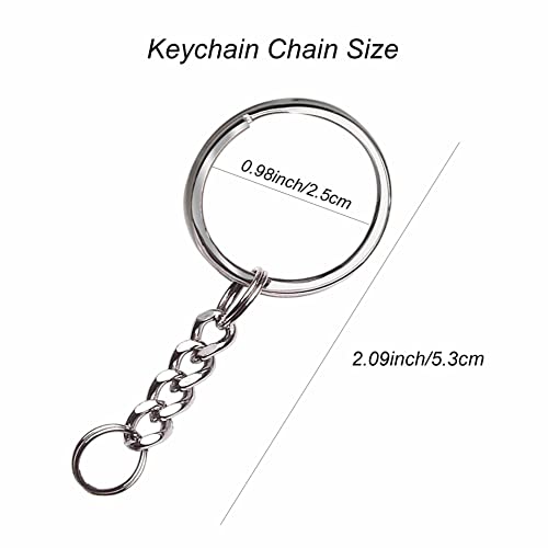 Liangery Key King With Chain, Screw Style Keychain Rings Metal Key Chain Rings Set Detachable Keyring With Chains For Women Men 10Pcs #TOP5