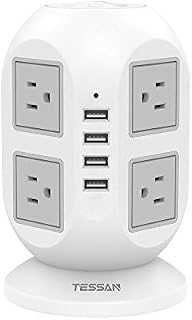 Power Strip Tower TESSAN Surge Protector 8 AC Outlets with 4 USB Ports