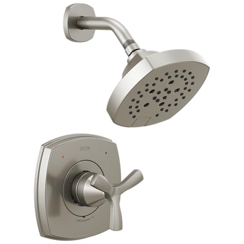 Faucet Stryke 14 Series Single-Function Brushed Nickel H2Okinetic Shower Faucet Set, Valve Trim Kit, Shower Handle,  Shower Trim Kit, Lumicoat Stainless  (Valve Not Included) - DELTA T142766-SS-PR