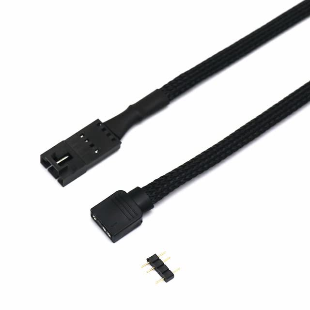 Computer Accessories - СОRЅАIR fan rgb argb СОRЅАIR Fan RGB ARGB Adapters Cable With Black PET Sleeved HD LL120 140 QL 3Pin 4Pin Fan to 5𝖵 3Pin RGB LED Cable 50cm (4P Male RGB Sleeve 50cm)