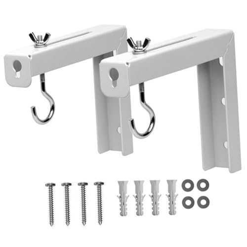 ROMISBABA 2pièces Support Mural pour Écran Vidéoprojecteur Montage Solide Métal Fixation Murale Facile pour Écran De Projection Compatible Majorité des Modèles