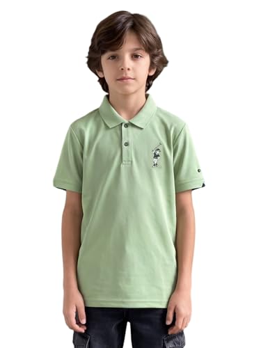 Image of Li'l Tomatoes Boys Sports Polo T-Shirt Polyester Casual Summer Tee | inchGolf Player inch Printed Collar Neck T-Shirt | Lightweight & Breathable Half Sleeve Sports Wear | Stylish Polo Tee | 9-16 Years