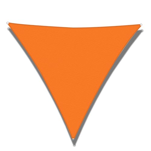 Windscreen4less 16' x 16' x 16' Sun Shade Sail Triangle Outdoor Canopy Cover UV Block for Backyard Porch Pergola Deck Garden Patio (Orange)