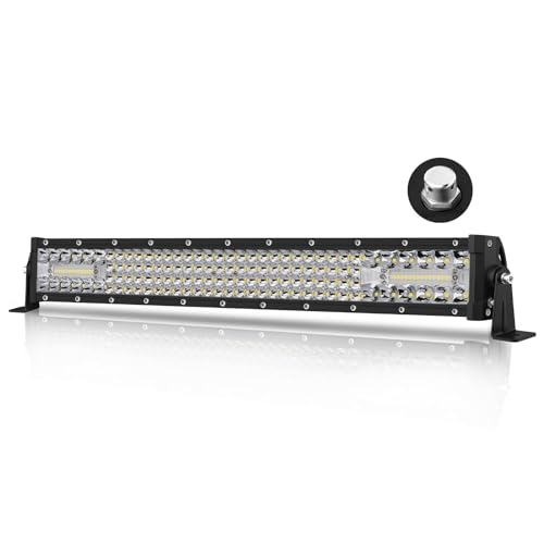 Image of 20 Inch LED Light Bar 150W Combo Quad Row Off Road Driving Light | Super Bright Quad Row LEDs, Spot Flood Combo LED Work Light Bumper Grille Light Bar for Truck Pickup SUV UTV ATV Tractor